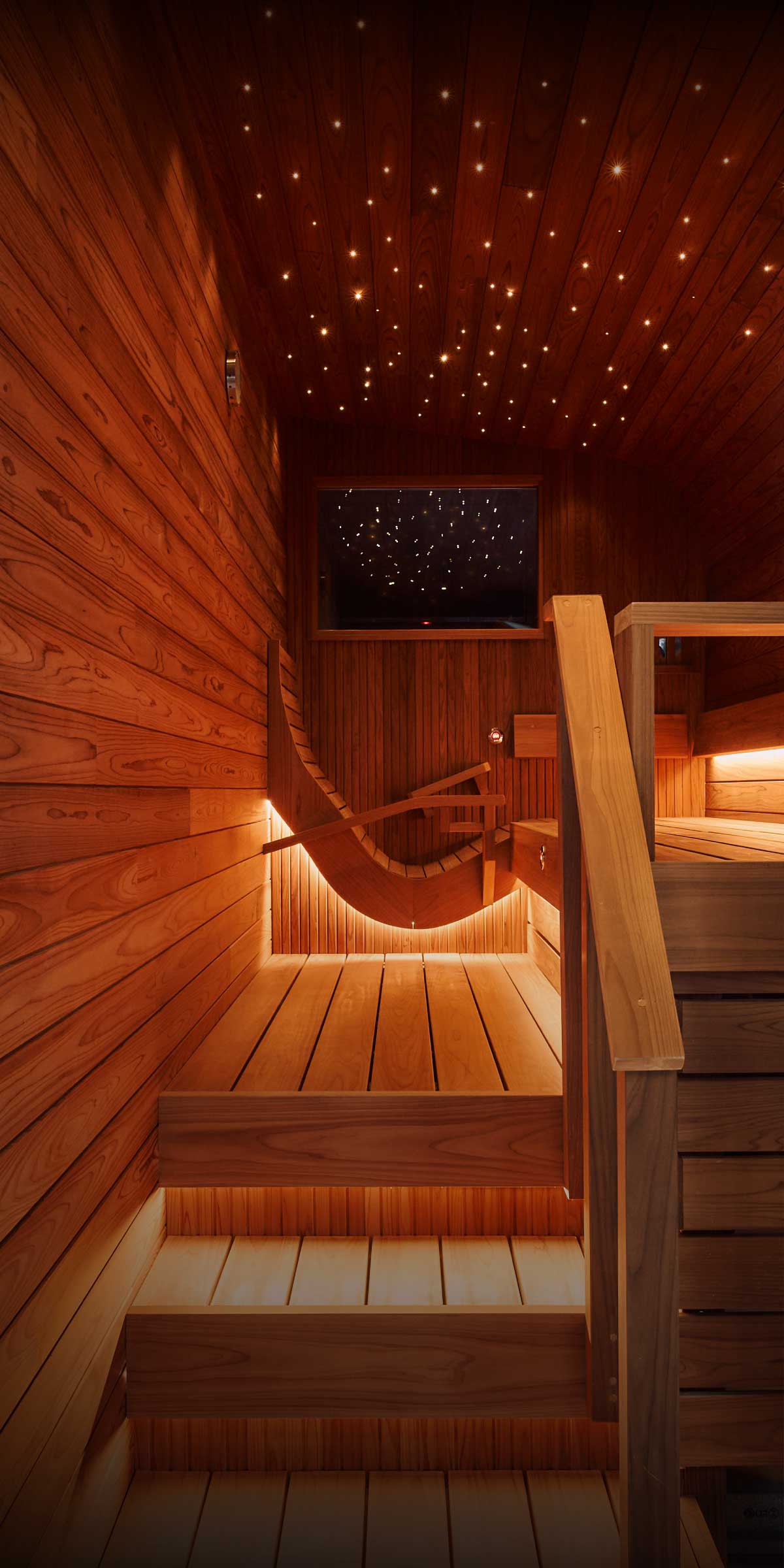 横浜の工務店が実現した本格的な家庭用サウナ：星空のような照明を施した究極のプライベートサウナ